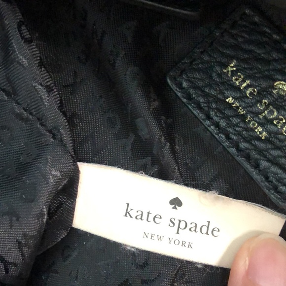KATE SPADE New York Black Leather Backpack Purse Gold Hardware Logo Classic - Picture 10 of 16